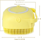 Pet Bath Brush Dog Shampoo Dispenser Dog Bath Brush Scrubber (Yellow)
