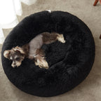 Western Home Calming Donut Cat Bed Small Dog Bed Washable,20" Black