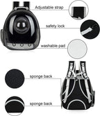 Black Cat Carrier Dog Carrier Backpack, Pet Carrier Back Pack Pack for Small Medium Cat Puppy Doggie, Dog Body Carrying Bag Travel Space Capsule for Travel, Hiking, Walking & Outdoor Use
