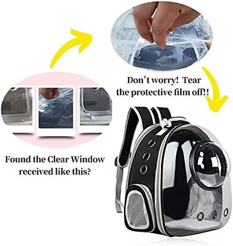 Black Cat Carrier Dog Carrier Backpack, Pet Carrier Back Pack Pack for Small Medium Cat Puppy Doggie, Dog Body Carrying Bag Travel Space Capsule for Travel, Hiking, Walking & Outdoor Use