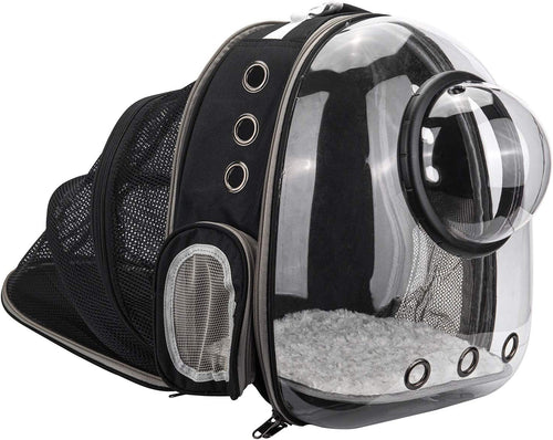 Black Cat Carrier Dog Carrier Backpack, Pet Carrier Back Pack Pack for Small Medium Cat Puppy Doggie, Dog Body Carrying Bag Travel Space Capsule for Travel, Hiking, Walking & Outdoor Use
